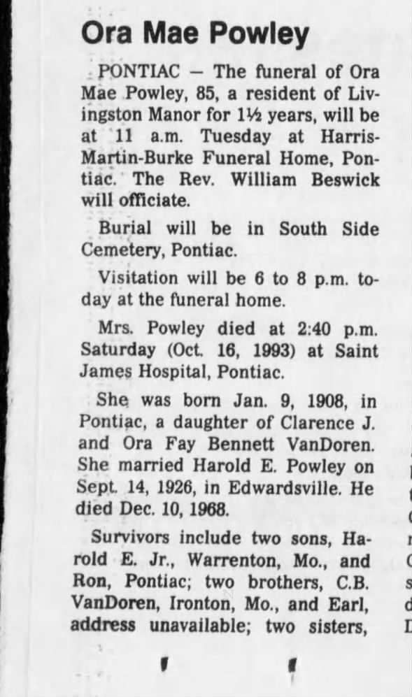 Clipping from The Pantagraph